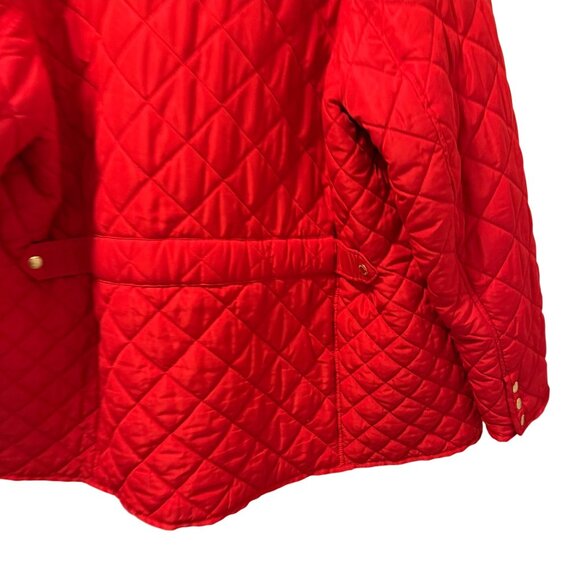 Crown & Ivy Red Quilted Jacket Sz 3X With Gold Zippers & Snaps Jacket - Picture 10 of 12